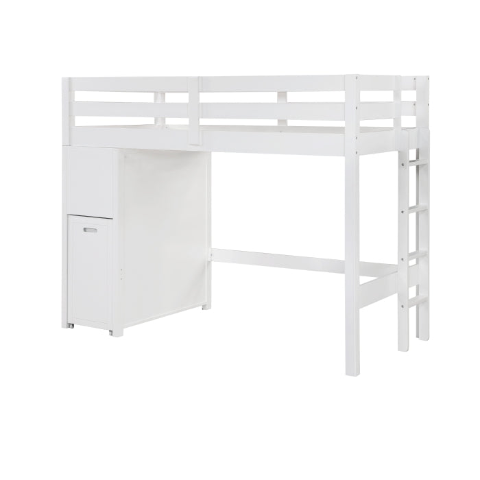 Homelegance - Sloane Twin/Full Loft Bunk Bed with Chest and Hidden Desk in White - B2024WHLTF-1 - GreatFurnitureDeal