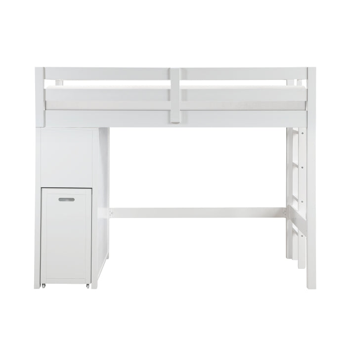 Homelegance - Sloane Twin/Full Loft Bunk Bed with Chest and Hidden Desk in White - B2024WHLTF-1 - GreatFurnitureDeal