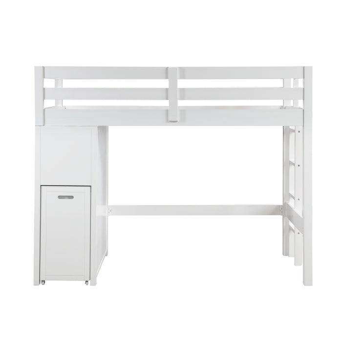 Homelegance - Sloane Twin/Full Loft Bunk Bed with Chest and Hidden Desk in White - B2024WHLTF-1 - GreatFurnitureDeal