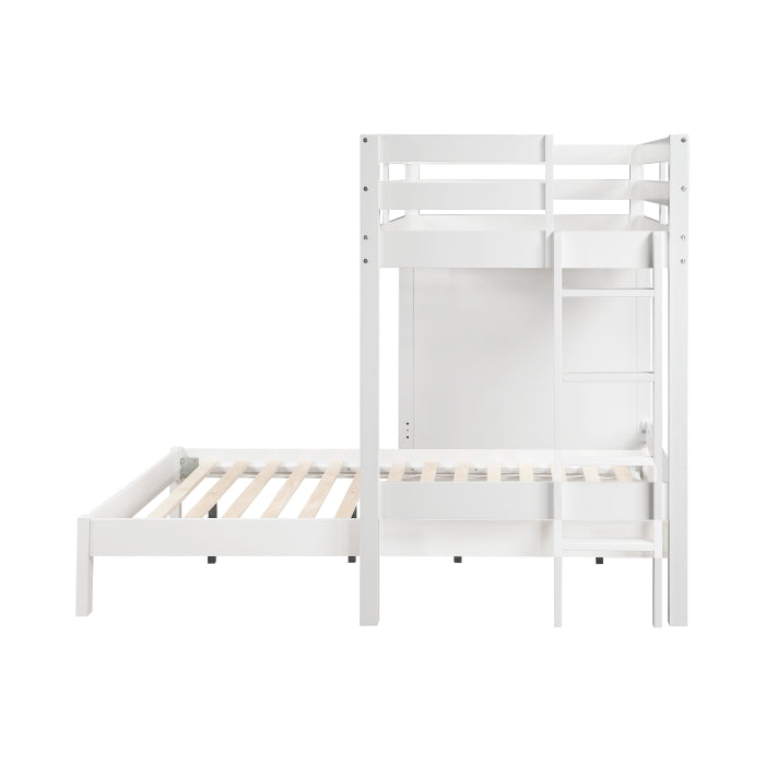 Homelegance - Sloane Twin/Full Loft Bunk Bed with Chest and Hidden Desk in White - B2024WHLTF-1