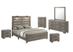 Mariano Furniture - 6 Piece King Bedroom Set with Headboard Lamps in Antique Gray - BQ-B820-EK4NC - GreatFurnitureDeal