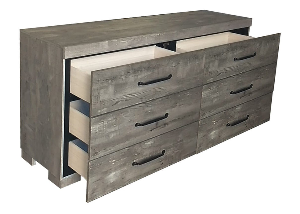 Mariano Furniture - 5 Piece King Bedroom Set with Headboard Lamps in Antique Gray - BQ-B820-EK4N - GreatFurnitureDeal