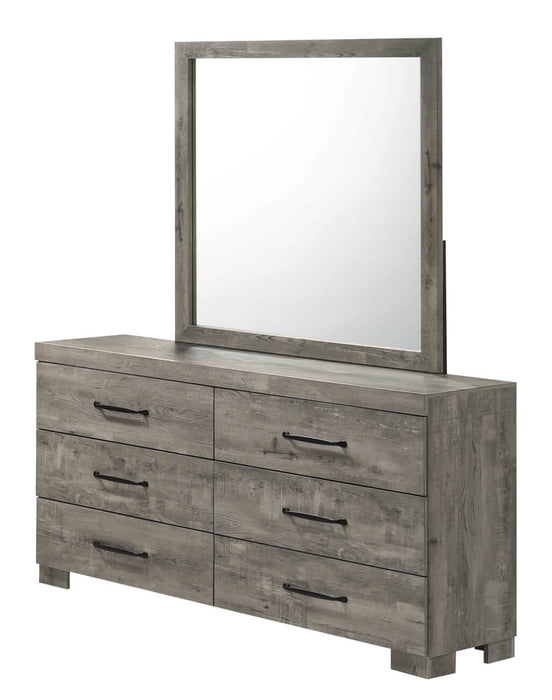 Mariano Furniture - 6 Piece Queen Bedroom Set with Headboard Lamps in Antique Gray - BQ-B820-Q4NC - GreatFurnitureDeal