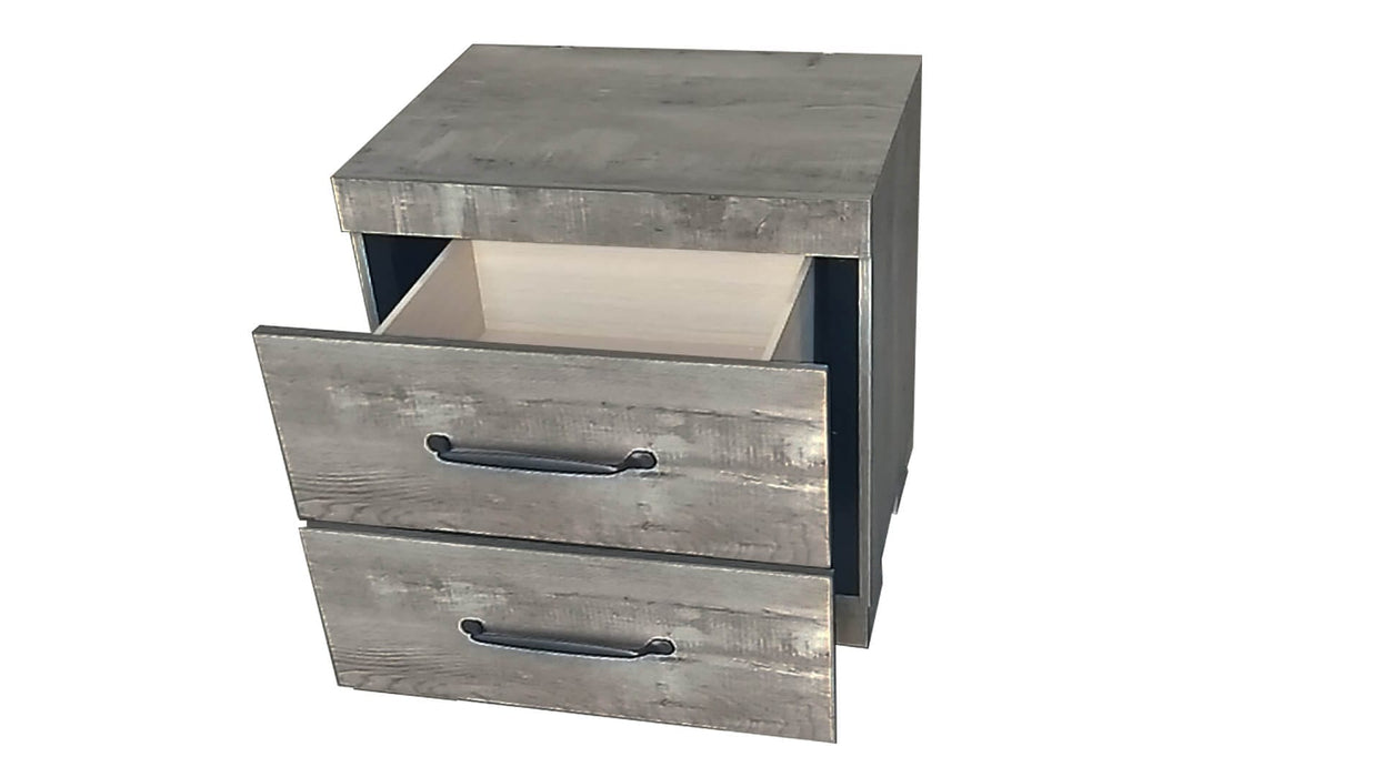 Mariano Furniture - 3 Piece King Bedroom Set with Headboard Lamps in Antique Gray - BQ-B820-EK2N - GreatFurnitureDeal