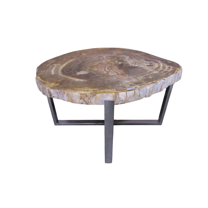 GJ Styles - Petrified Wood Table with Stainless Steel Base - BABS1531 - GreatFurnitureDeal