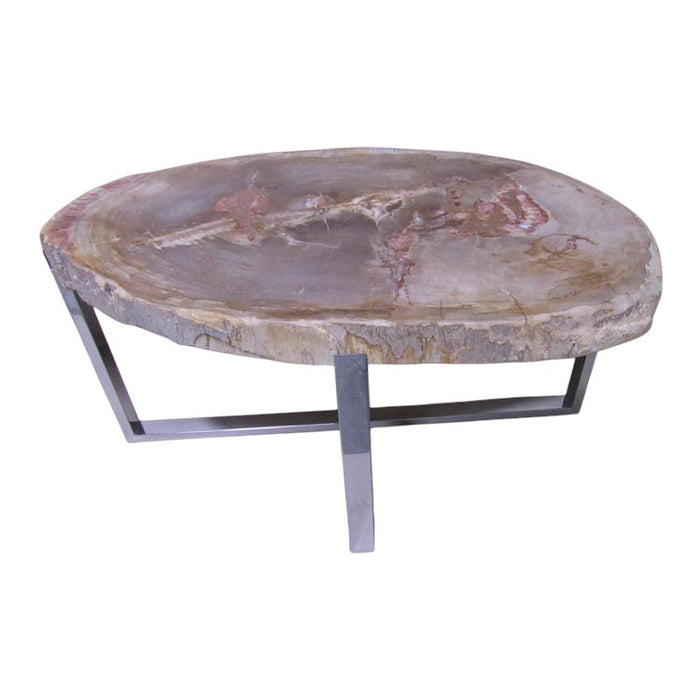 GJ Styles - Petrified Wood Table with Stainless Steel Base - BABS1536 - GreatFurnitureDeal