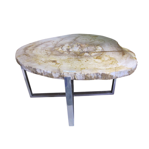 GJ Styles - Petrified Wood Table with Stainless Steel Base - BABS1815 - GreatFurnitureDeal