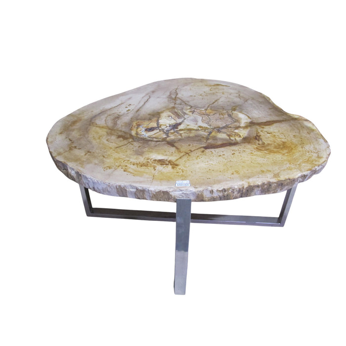 GJ Styles - Petrified Wood Table with Stainless Steel Base - BABS1820 - GreatFurnitureDeal