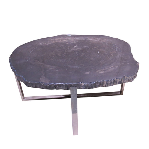 GJ Styles - Petrified Wood Table with Stainless Steel Base - BABS2097 - GreatFurnitureDeal