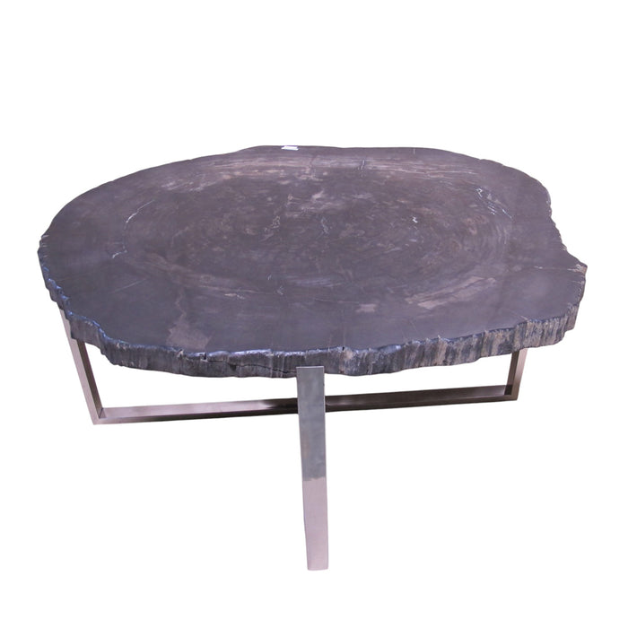 GJ Styles - Petrified Wood Table with Stainless Steel Base - BABS2097 - GreatFurnitureDeal