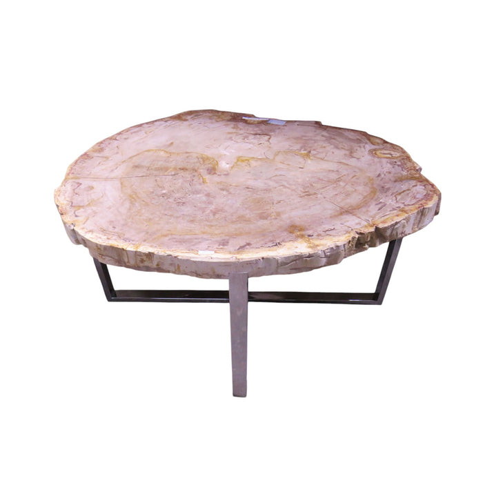 GJ Styles - Petrified Wood Table with Stainless Steel Base - BABS2436 - GreatFurnitureDeal