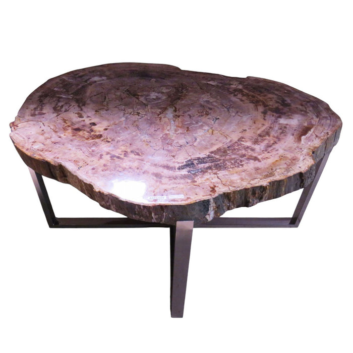 GJ Styles - Petrified Wood Table with Stainless Steel Base - BABS2439 - GreatFurnitureDeal