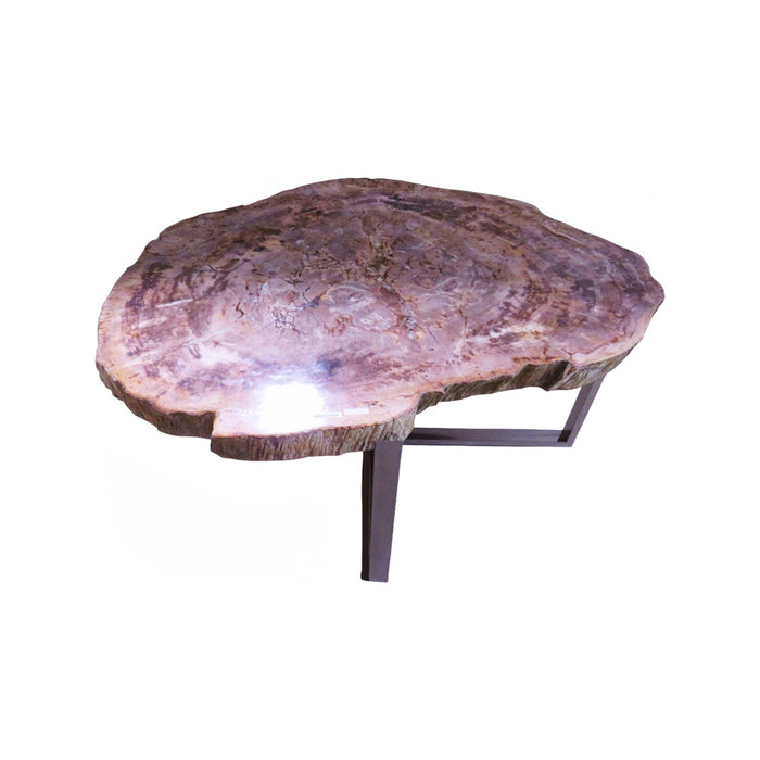 GJ Styles - Petrified Wood Table with Stainless Steel Base - BABS2440 - GreatFurnitureDeal