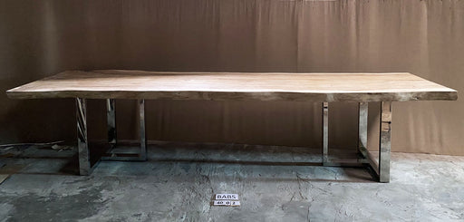 GJ Styles - Suar Wood Dining Table with Stainless Base - BABS4002 - GreatFurnitureDeal