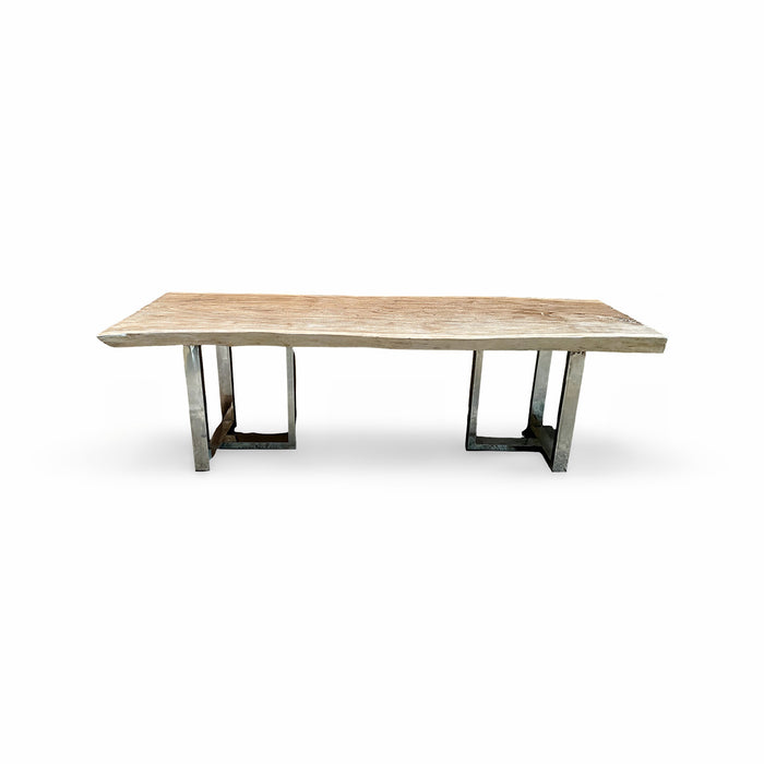 GJ Styles - Suar Wood Dining Table Stainless Base - BABS4005 - GreatFurnitureDeal