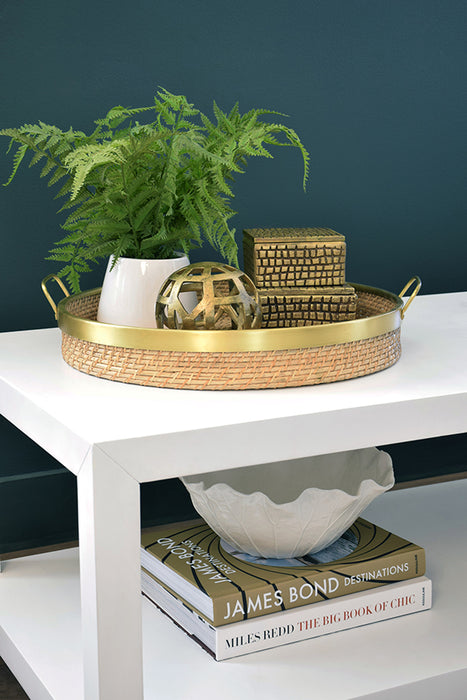 Worlds Away - Babs Tray in Brass - BABS - GreatFurnitureDeal