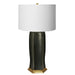 Worlds Away - Barron Ceramic Table Lamp With Satin Brass Base In Oxidized Black Glaze - BARRON BLK - GreatFurnitureDeal