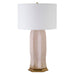 Worlds Away - Barron Ceramic Table Lamp with Satin Brass Base In Blush Reactive Glaze - BARRON BLUSH - GreatFurnitureDeal