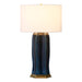 Worlds Away - Barron Ceramic Table Lamp Satin Brass Base in Gloss Navy Glaze - BARRON NVY - GreatFurnitureDeal
