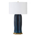 Worlds Away - Barron Ceramic Table Lamp Satin Brass Base in Gloss Navy Glaze - BARRON NVY - GreatFurnitureDeal