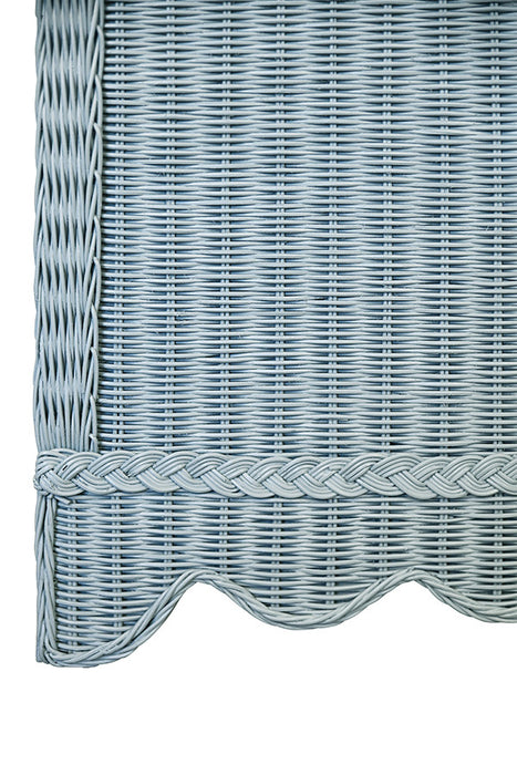 Worlds Away - Beatrice Four Door Buffet With Brass Hardware In Painted Light Blue Rattan - BEATRICE LB