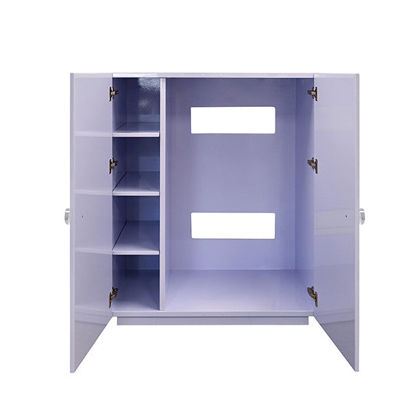 Worlds Away - Beau Two Door Cabinet With Ball Stud Detail And Acrylic And Brass Hardware In Lavender Lacquer - BEAU LAV