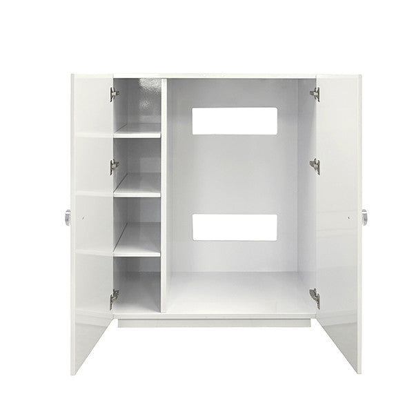 Worlds Away - Beau Two Door Cabinet With Ball Stud Detail And Acrylic And Brass Hardware In White Lacquer - BEAU WH