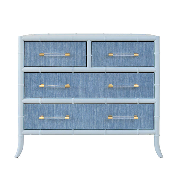 Worlds Away - Beckett Four Drawer Chest in Light Blue Matte Lacquer - BECKETT BL - GreatFurnitureDeal