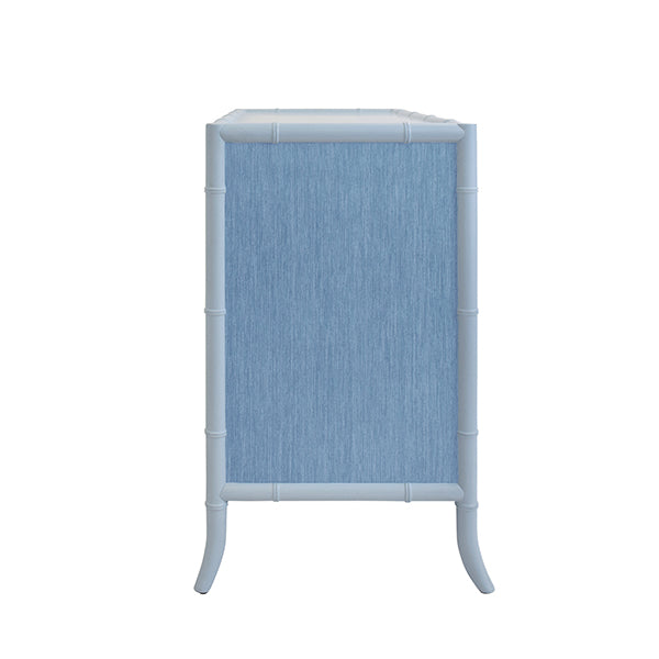 Worlds Away - Beckett Four Drawer Chest in Light Blue Matte Lacquer - BECKETT BL - GreatFurnitureDeal
