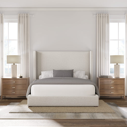 Nativa Interiors - Aylet Plain Eco-Leather High 87" King Stone Bed - BED-AYLET-PL-HI-KN-VIN-STONE - GreatFurnitureDeal