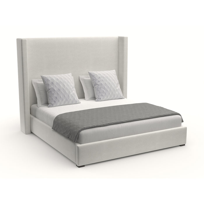 Nativa Interiors - Aylet Plain Eco-Leather High 87" King Stone Bed - BED-AYLET-PL-HI-KN-VIN-STONE - GreatFurnitureDeal