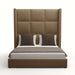 Nativa Interiors - Aylet Square Tufted Eco-Leather Low 47"King Caramel Bed - BED-AYLET-VC-LOW-KN-VIN-CARAMEL - GreatFurnitureDeal