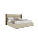 Nativa Interiors - Irenne Horizontal Channel Tufted Eco-Leather Low 47" King Cream Bed - BED-IRENNE-HC-LOW-KN-VIN-CREAM - GreatFurnitureDeal