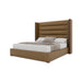 Nativa Interiors - Irenne Horizontal Channel Tufted Eco-Leather Medium 67" California King Caramel Bed - BED-IRENNE-HC-MID-CA-VIN-CARAMEL - GreatFurnitureDeal