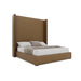 Nativa Interiors -  Irenne Plain Eco-Leather High 87" California King Caramel Bed - BED-IRENNE-PL-HI-CA-VIN-CARAMEL - GreatFurnitureDeal