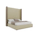 Nativa Interiors -  Irenne Plain Eco-Leather High 87" King Cream Bed - BED-IRENNE-PL-HI-KN-VIN-CREAM - GreatFurnitureDeal