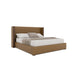 Nativa Interiors - Irenne Plain Eco-Leather Low 47" Queen Caramel Bed - BED-IRENNE-PL-LOW-QN-VIN-CARAMEL - GreatFurnitureDeal