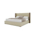 Nativa Interiors - Irenne Plain Eco-Leather Low 47" King Cream Bed - BED-IRENNE-PL-LOW-KN-VIN-CREAM - GreatFurnitureDeal