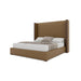 Nativa Interiors - Irenne Plain Eco-Leather Medium 67" Queen Caramel Bed - BED-IRENNE-PL-MID-QN-VIN-CARAMEL - GreatFurnitureDeal