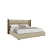 Nativa Interiors - Irenne Square Eco-Leather Low 47" Queen Cream Bed - BED-IRENNE-SQ-LOW-QN-VIN-CREAM - GreatFurnitureDeal