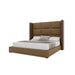 Nativa Interiors - Irenne Square Eco-Leather Medium 67" California King Caramel Bed - BED-IRENNE-SQ-MID-CA-VIN-CARAMEL - GreatFurnitureDeal