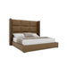 Nativa Interiors - Irenne Square Eco-Leather Medium 67" Queen Caramel Bed - BED-IRENNE-SQ-MID-QN-VIN-CARAMEL - GreatFurnitureDeal