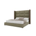 Nativa Interiors - Irenne Square Eco-Leather Medium 67" Queen Stone Bed - BED-IRENNE-SQ-MID-QN-VIN-STONE - GreatFurnitureDeal