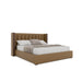 Nativa Interiors - Irenne Vertical Eco-Leather Low 47" King Caramel Bed - BED-IRENNE-VC-LOW-KN-VIN-CARAMEL - GreatFurnitureDeal