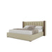 Nativa Interiors - Irenne Vertical Eco-Leather Low 47" Queen Cream Bed - BED-IRENNE-VC-LOW-QN-VIN-CREAM - GreatFurnitureDeal