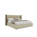 Nativa Interiors - Irenne Vertical Eco-Leather Low 47" California King Cream Bed - BED-IRENNE-VC-LOW-CA-VIN-CREAM - GreatFurnitureDeal