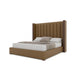 Nativa Interiors - Irenne Vertical Eco-Leather Medium 67" King Caramel Bed - BED-IRENNE-VC-MID-KN-VIN-CARAMEL - GreatFurnitureDeal