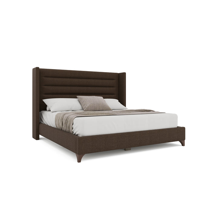 Nativa Interiors - Megan Horizontal Channel Queen Bed Brown - BED-MEGAN-HC-QN-PF-BROWN - GreatFurnitureDeal