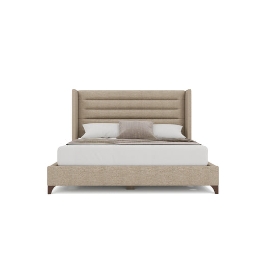 Nativa Interiors - Megan Horizontal Channel Queen Bed Flax - BED-MEGAN-HC-QN-PF-FLAX - GreatFurnitureDeal