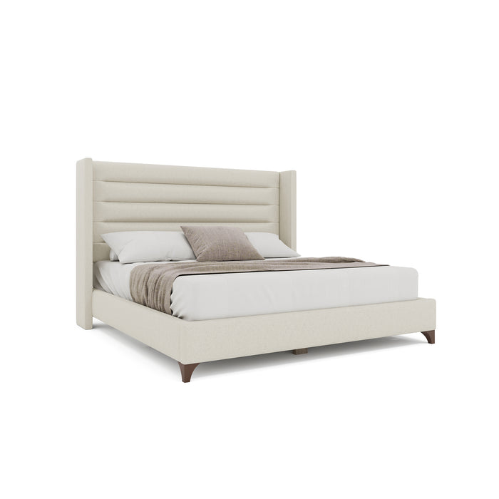 Nativa Interiors - Megan Horizontal Channel Queen Bed Off White - BED-MEGAN-HC-QN-PF-WHITE - GreatFurnitureDeal